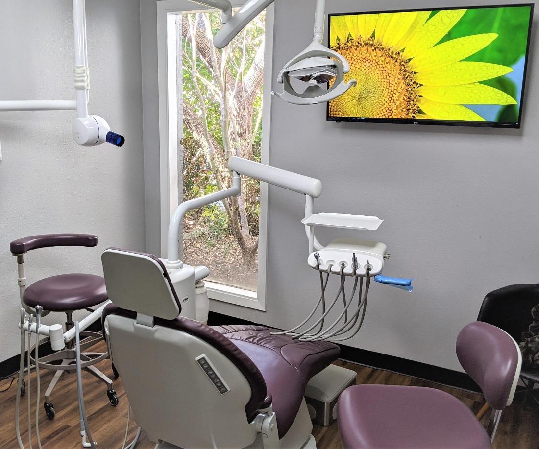 A dental exam room at Garland grove dentistry